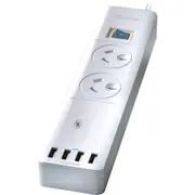 Sansai 2 Way Surge Protected Powerboard 4 Ports USB Charger 5V 4.2A