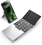 Foldable Keyboard, iClever BK08 Bluetooth Keyboard with Sensitive Touchpad (Sync Up to 3 Devices), Pocket-Sized Tri-Folded Portable Keyboard for iPad Mac iPhone Android Windows iOS