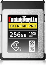 Coowkooalla CFexpress Type B Memory Card,Up to 1700MB/s Read,Raw 8K Video Recording (256GB)