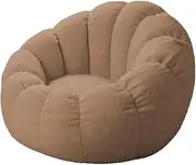 LASOUK Bean Bag Chair Cover (No Filler) for Teens And Adults, Stuffed Animal Storage Round Soft Fluffy Teddy Fleece Lazy Sofa Beanbag Cover for Living Room Furniture,Brown