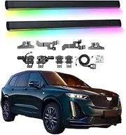 BJOHQ Electric Running Boards Compatible for Cadillac XT6 2019-2025 with Light, SUV, Off-Road & Pickup Trucks - Retractable Truck Steps & Nerf Bars
