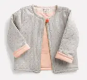NWT! Moulin Roty Grey Gold Once Upon a Time Quilted Tisaya Cardigan Size 18M