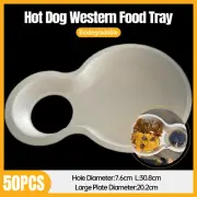50PCS Biodegradable Hot Dog Trays Two Compartment Coffee Cup Holder Plate Bulk