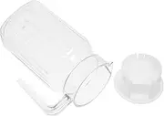 CATIEBYE Clear Plastic Juice Pitcher with Removable Lid Transparent Water Jug for Cold Hot Beverages Elegant Striped Design for Home and Bar Use