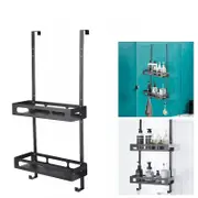 2 Tiers Stainless Steel Shower Caddy Adhesive Bathroom Shelf Rack Storage Holder