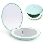 LED Lighted Travel Makeup Mirror, 1x/10x Magnification, Compact, Portable for...
