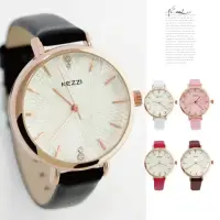在飛比找momo購物網優惠-【KEZZI】珂紫 K-1672 優雅綻放花紋玫金水鑽手錶