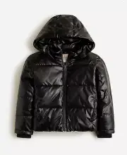 NWT J.Crew $178 Girls' metallic cropped puffer jacket with PrimaLoft®, Sz XL