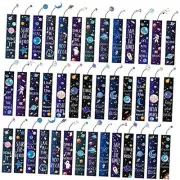 Space Theme Bookmarks with Metal Charms Planet Rocket Space Ship Theme 40