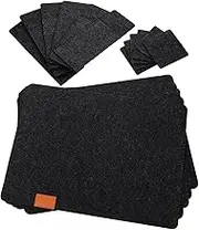 CIYODO 6sets Felt Placemats Heat Resistant Table Mat with Absorbent Coasters Cutlery Storage Bags Stylish Kitchen Dining Table Decor Easy Care for Home and Office