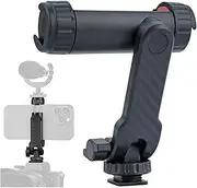 Universal Phone Tripod Mount,Durable Smartphone Holder with 2 Cold Shoe Mount Adapter and 1/4" Standard Screw Thread, 360°Rotation & 180°Tilt Phone Clamp Compatible with Mobile Photography Setup