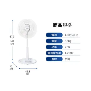 SAMPO聲寶 16吋微電腦遙控DC直流馬達立扇 SK-PC16HD 現貨 廠商直送