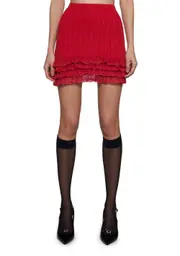 [Sugar Thrillz] Mistletoe Moves Mini Skirt- Red