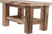 Ciieeo Wooden Small Stool for Home Use Retro Design Foot Stool for Kitchen Bathroom and Living Room Compact Multi Purpose Step Stool Elegant Solid Wood Construction