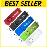 Versatile 128GB USB Flash Drive Set - 5 Pack with Swivel Design for Storage Ease