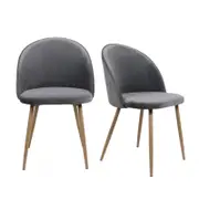 Levede 2x Velvet Dining Chairs Grey