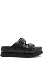 Ugg Goldenstar Leather Flatform Sliders - Black - 40 (IT40/ UK7) 40 (IT40/ UK7)
