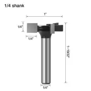1/4 Shank CNC Spoilboard Surfacing Router Bit Carbide Tipped Tool For Wood.
