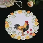 Party decor Satin Fabric Home Decoration Lace Coaster Placemat Doily Cup Pad