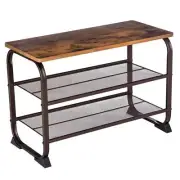 VASAGLE Shoe Bench Rack, 3-Tier Storage Shelf for Entryway Hallway Living Roo...