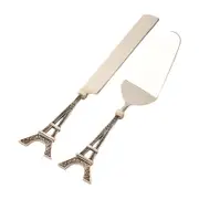 2pc Pilbeam Living Eiffel Tower Cake Servers Stainless Brass Silver 31.5cm