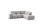 Foret 5 Seater Sofa Modular Corner Lounge Couch Fabric Right Chaise Beige L Shape