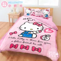 在飛比找momo購物網優惠-【享夢城堡】單人床包薄被套三件組(HELLO KITTY 小