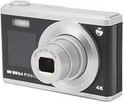 Digital Camera, 2.88 Inch IPS Screen 4K 60MP Compact Camera for Teens Students Kids, 10X Optical Zoom Ultra Clear Macro Vlogging Camera with Fill Light (Black)