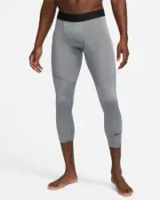 Nike Pro Men's Dri-FIT 3/4 Length Fitness Tights Grey Multi Size Compression
