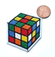 Rubik Cube Embroidered Patch Iron-On Combination Puzzle Appliqué NV-18