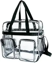 TotePrint Transparent Bag, Stadium Approved Shoulder Bag, 30 x 30 x 15 cm, Waterproof, with Zip and Carry Handles