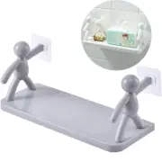Floating Shelves Human-Shaped Wall Hanging Guardrail Hook Rack Bathroom Shelf ·