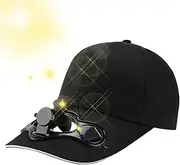 bijoy Solar Fan Hat, Solar Powered Hat, Portable Fishing Hat, Sun Protection Solar Fan, Hat Cap Fan Solar for Cycling and Outdoor Sports Camping, Golf and Baseball Black
