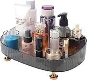 Makeup Perfume Organizer, Vanity Tray, Cosmetic Skincare Organizer, Countertop Organizer Tray for Bathroom Vanity Dresser Table, Grey