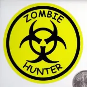 2 - Zombie Hunter 3" Round Lunch Box Tool Box Car Bumper Sticker R100