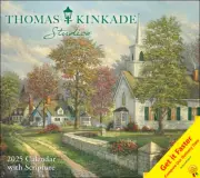 2025 Calendar Thomas Kinkade Studios w/ Scripture Deluxe Wall Andrews McMeel