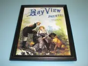 1910 BAY VIEW BREWERY BALTIMORE FRAMED COLOR AD PRINT