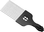 Beauty7 Hair Pick Afro Styling Pick & Lift Comb Afro Pick Lift Hair Styling Comb for African Square Wave Black(Size: M)