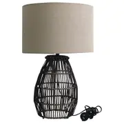 Willow & Silk Rattan 56cm Sofa/Bedside/Side Table Night Lamp Home/Room Decor