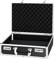 Amagogo Portable Storage Case Aluminum Alloy Hard Case Empty Briefcase for Personal Items Multipurpose with Password Lock Tool Box, L