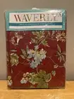 Waverly Peva Flannelback Tablecloth 60” Round Red Blue Floral Flowers