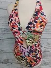Bleu Rod Beattie Ring Me Up Plunge Swimsuit, Women's Size 6 Multi NEW