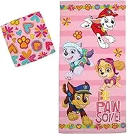 Franco Paw Patrol Girls Kids Bath/Pool/Beach Soft Absorbent Cotton Terry Towel with Washcloth 2 Piece Set, 50 in x 25 in