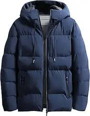 [Generic] Men's Parka Puffer Coat With Hood Male Insulated Hoodie Puffer Jacket Lightweight Hooded Down Coat for Men
