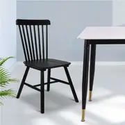 1 Set of 2 Levede Windsor Dining Chairs - Black