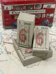 Vintage Lot of 100 London, UK British Omnibus Bus Tickets Ephemera Junk Journal
