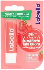 [Labello] Strawberry Shine Lip Balm 4.8g, Colorful & Nourishing Strawberry Flavour Lip Balm, 24 Hour Moisturizing Lip Balm with Natural Ingredients