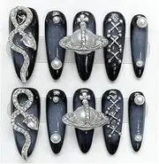 Handmade Stiletto Press On Nail Tips Wearable Full Cover Artificial Nails With Design Customization Fake Nails