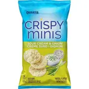 Quaker Crispy Minis Sour Cream & Onion Rice Chips 100g/3.5 oz.,