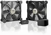 AC Infinity MULTIFAN S7-P Quiet Dual 120mm AC-Powered Fan with Speed Control for Receiver DVR PlayStation Xbox Component Cooling